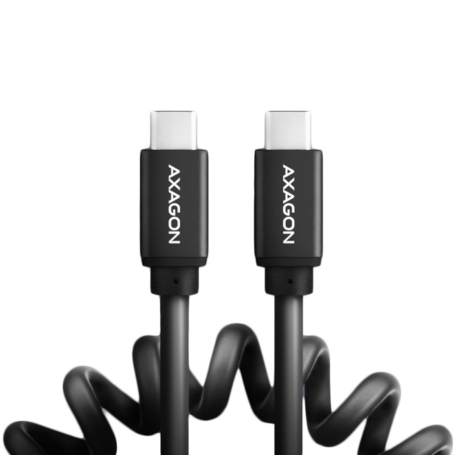 Cable Axagon Axagon Data and charging USB 2.0 cable 1.1 m long. PD 60W, 3A. Black twisted.