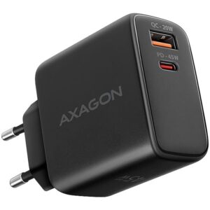 Adapter Axagon  AXAGON ACU-PQ45 wall charger QC3.0,4.0/AFC/FCP/PPS/Apple + PD type-C, 45W, black 