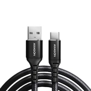 Cable Axagon  Axagon Data and charging USB 2.0 cable length 1 m. 3A. Black braided. 