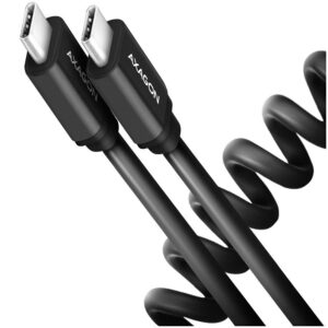 Cable Axagon  Axagon Data and charging USB 2.0 cable lengh 0.6 m. PD 60W, 3A. Black twisted. 