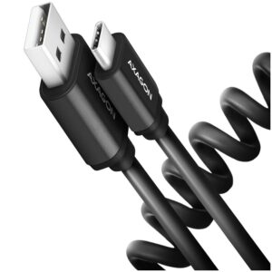 Cable Axagon  Axagon Data and charging USB 2.0 cable lengh 0.6m. 3A. Black twisted. 