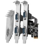 Adapteris Axagon  PCI-Express card with four serial ports 250 kbps. ASIX AX99100. Standard & Low profile. 