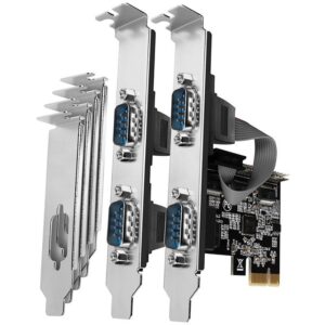 Adapter Axagon  PCI-Express card with four serial ports 250 kbps. ASIX AX99100. Standard & Low profile. 