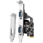 Adapteris Axagon  PCI-Express card with two 250 kbps serial ports. ASIX AX99100. Standard & Low Profile. 