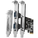 Adapteris Axagon  PCI-Express card with one parallel and two serial ports 250 kbps. ASIX AX99100. Standard & Low profile. 