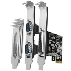 Adapter Axagon  PCI-Express card with one parallel and two serial ports 250 kbps. ASIX AX99100. Standard & Low profile. 