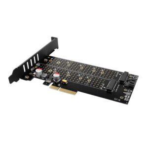 Cable Axagon  AXAGON PCEM2-DC PCI-E 3.0 4x - DUAL M.2 SSD (NVMe + SATA), dual voltage, up to 110mm SSD, fan + heatsink 