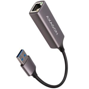 Adapter Axagon  AXAGON ADE-TR Type-A USB3.2 Gen 1 - Gigabit Ethernet 10/100/1000 Adapter, metal, titan grey 
