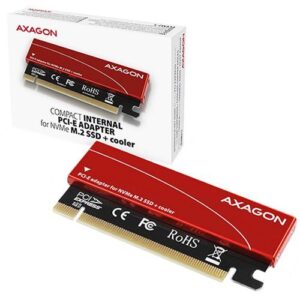 Cable Axagon  AXAGON PCEM2-S PCI-E 3.0 16x - M.2 SSD NVMe, up to 80mm SSD, low profile, cooler 