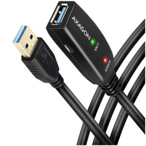 Adapteriai Axagon  Axagon Active extension USB 3.2 Gen 1 A-M > A-F cable, 10 m long. Power supply option. 