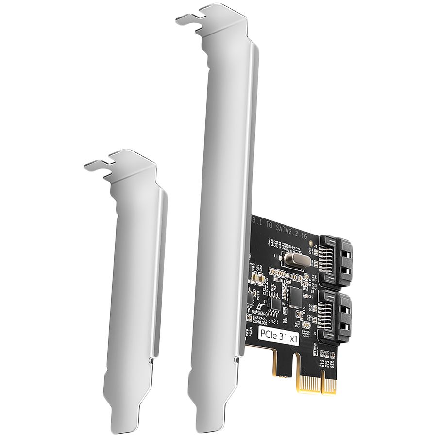 Adaptrid Axagon Axagon Two-channel SATA III PCI-Express controller with two internal SATA port outputs. Standard & Low profile.