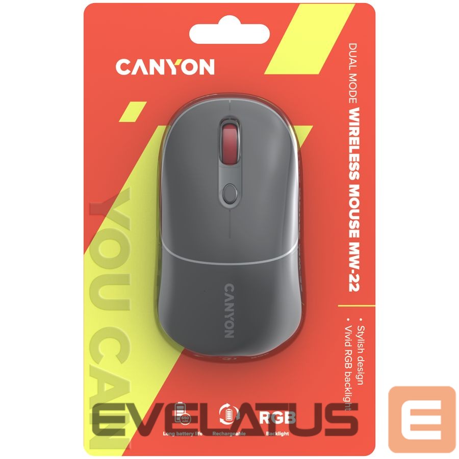 Computer mouse Canyon CANYON mouse MW-22 2in1 BT/ Wireless Dark Grey