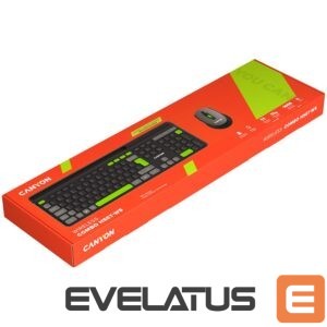 Computer keyboard Canyon  CANYON HSET-W5 EN Keyboard+Mouse AAA+AA Wireless Black 