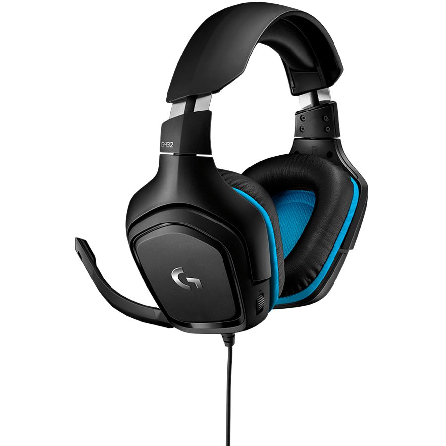 Headphone with microphone Logitech LOGITECH G432 Wired Gaming Headset 7.1 - LEATHERETTE - BLACK/BLUE - USB