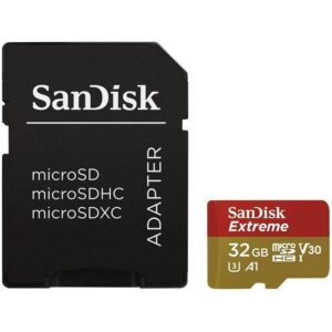Cable SanDisk  SANDISK Extreme microSDHC 32GB for Action Cams and Drones + SD Adapter - 100MB/s A1 C10 V30 UHS-I U3 
