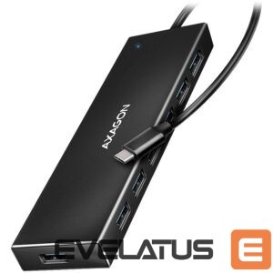 Adapter Axagon  Axagon Seven-port USB 3.2 Gen 1 hub with charging support. Connector for external power supply. USB-C cable 30 cm. 