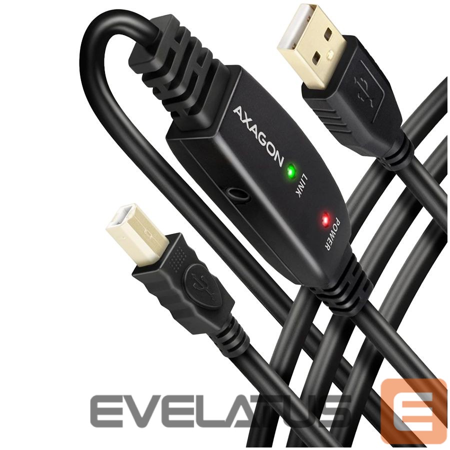 Adaptrid Axagon Axagon ADR-215B Active connection USB 2.0 A-M > B-M cable, 15 m long. Power supply option.