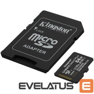 Cable Kingston  Kingston 64GB microSDXC Canvas Select Plus Gen3 100MB/s A1 Card + Adapter 