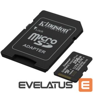 Cable Kingston  Kingston 256GB microSDXC Canvas Select Plus Gen3 150MB/s A1 Card + Adapter 