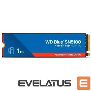 Hard drive SSD Western Digital  SSD POWERED BY SANDISK WD Blue SN5100 1TB M.2 2280 PCIe Gen4 x4 NVMe QLC 3D, Read/Write: 7100/6700 MBps, IOPS 1000K/1300K, TBW: 600 