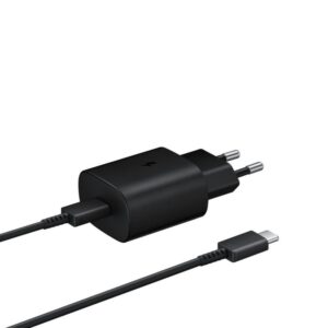 Adapteriai Samsung  Samsung Travel Quick charger Type-C to Type-C 25W, 1M EP-TA800XBEGWW Black
