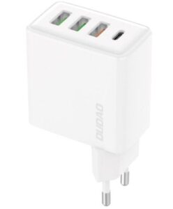 Adapter Dudao  Fast charger 3x USB / 1x USB Type C 20W, PD, QC 3.0 White