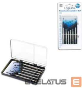 Serveru  - Citi piederumi Logilink  Small Screwdriver Set, 6pcs Incl. transport boxThe set includes1x slot driver 1.4 mm1x slot driver 2.0 mm1x slot driver 2.4 mm1x slot driver 3.0 mm1x Cross slot driver 0 mm1x Cross slot driver 1 mm 
