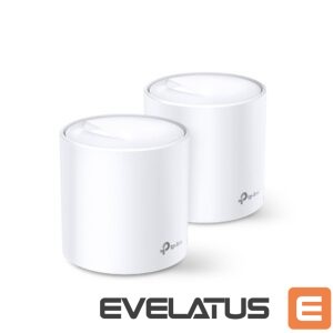 Maršrutizatoriai TP-Link  AX3000 Whole Home Mesh Wi-Fi 6 System Deco X60 (2-pack) 802.11ax, 2402+574 Mbit/s, 10/100/1000 Mbit/s, Ethernet LAN (RJ-45) ports 2, Mesh Support Yes, MU-MiMO Yes, Antenna type 4xInternal per Deco uni 
