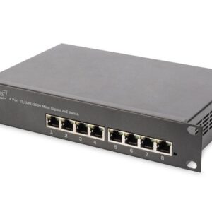 Сервер - Прочие аксессуары Digitus  8-port Gigabit Ethernet PoE switch DN-95317 10/100/1000 Mbps (RJ-45), Unmanaged, Rackmountable, Power supply type Internal, Ethernet LAN (RJ-45) ports 8 