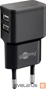 Routers Goobay  Dual USB charger 44951  2.4 A,  2 USB 2.0 female (Type A), Black, 12 W 