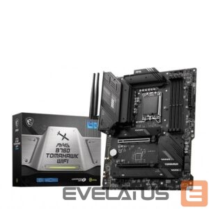 Motherboard for Intel processors MSI  MAG B760 TOMAHAWK WIFI Processor family Intel Processor socket LGA1700 DDR5 Supported hard disk drive interfaces SATA, M.2 Number of SATA connectors 4 