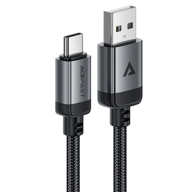 Kaabel Acefast C20-04 USB-A to USB-C aluminum alloy charging data cable Black