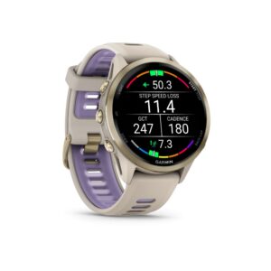 Išmanusis laikrodis Garmin  Forerunner 970, Soft Gold Titanium with French Grey Case and French Grey/Translucent Indigo Band 