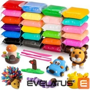 Toys Kiddyz  24pcs Modelling Clay Set Soft Air-Dry & Non-Toxic Creative DIY Toy Multicolor 