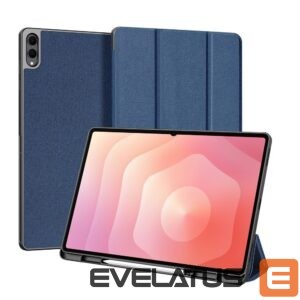 Book case Dux Ducis  Galaxy Tab S11 Ultra Domo Series Tri-fold Stand PU Leather Tablet Cover Blue
