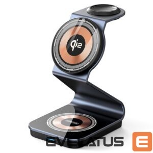 Belaidis įkroviklis Duzzona  W21 3-in-1 15W Wireless Charging Stand Phone Earphone Watch Charger (Qi2 Certified) Transparent