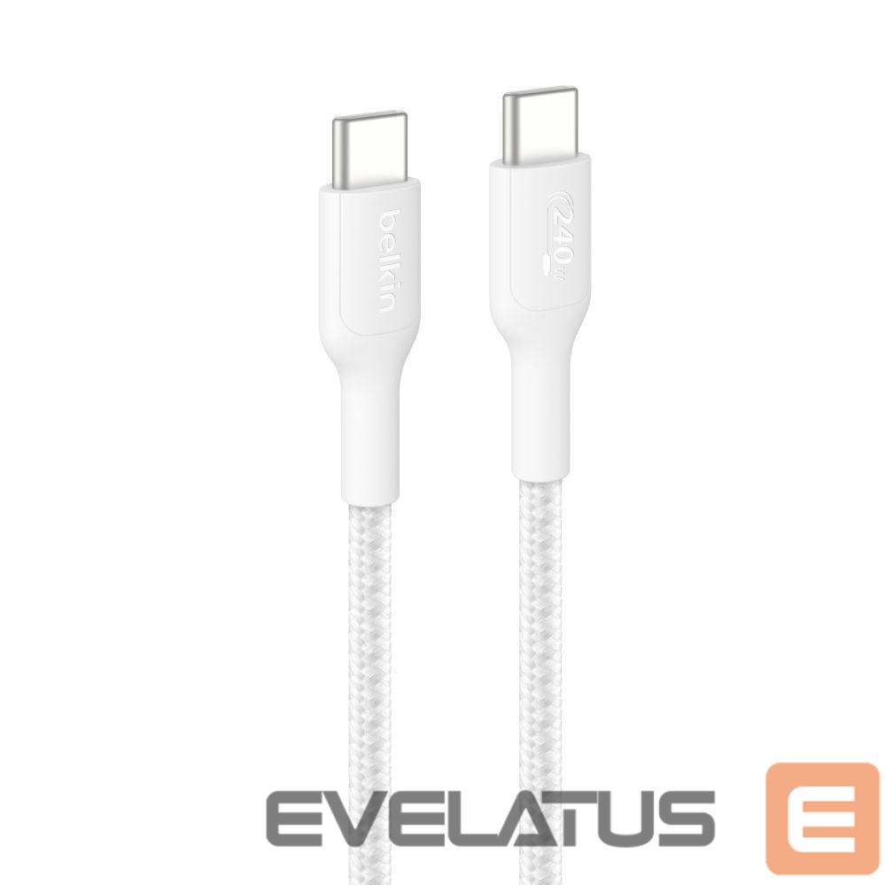 Kaabel Belkin USB-C TO USB-C 240W 2.0, BRAIDED PCR, 2M White