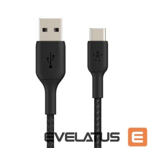 Kabelis Belkin  BOOST CHARGE  USB-A to USB-C Cable, Braided, 2M Black