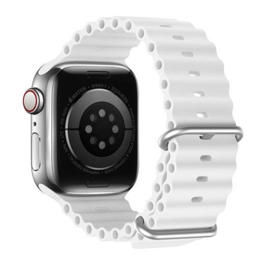 Rihm Dux Ducis Apple Silicone Strap for Apple Watch 42/44/45/46/49MM White