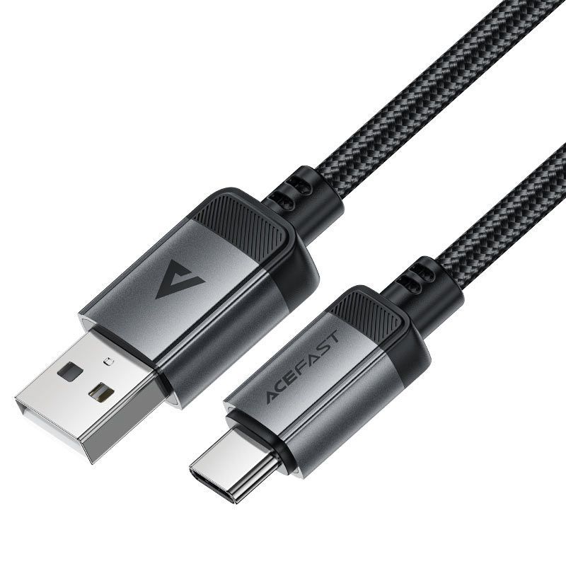 Kaabel Acefast C20-04 USB-A to USB-C aluminum alloy charging data cable Black