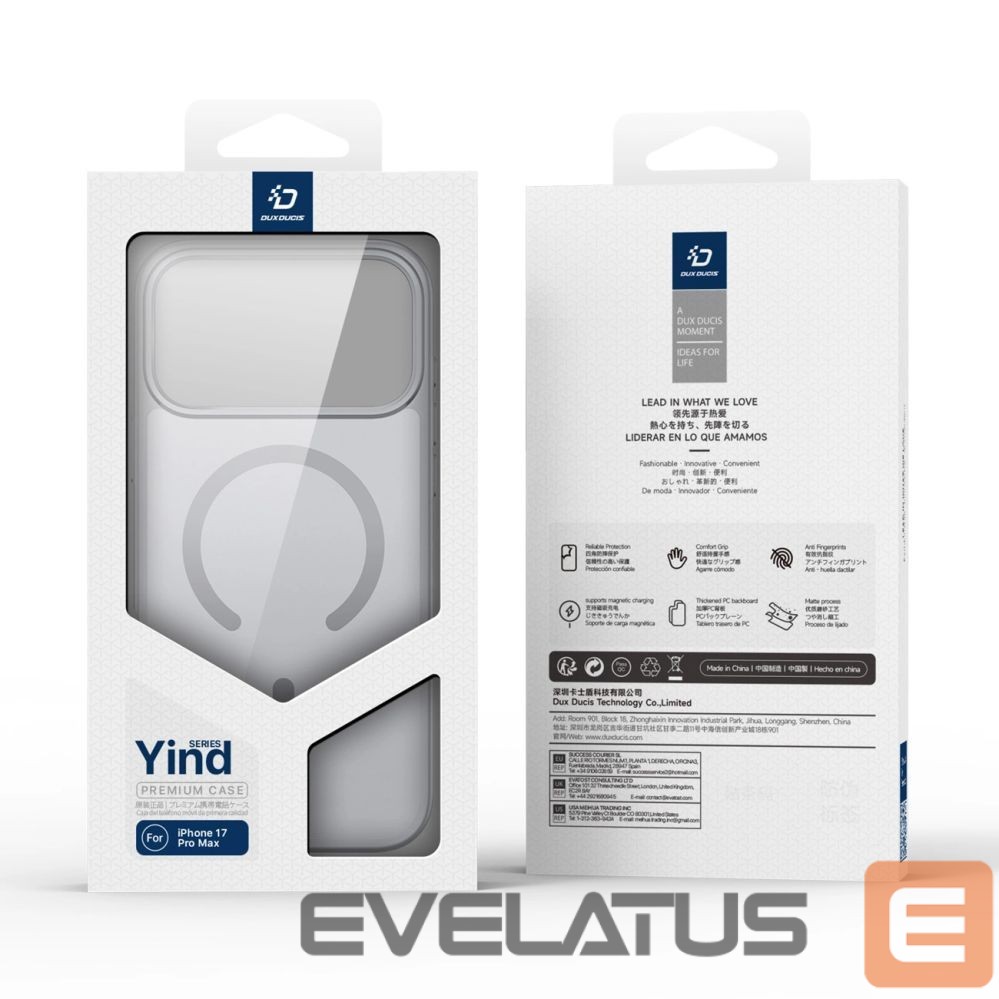 Tagakaaned Dux Ducis Apple iPhone 17 Pro Max YIND PC+TPU Case with MagSafe Grey