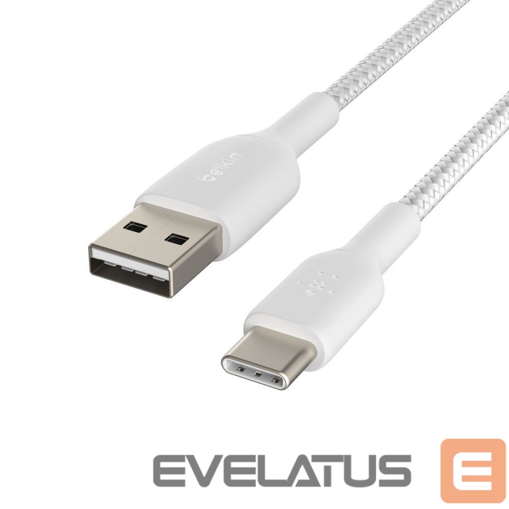 Kaabel Belkin BOOST CHARGE USB-A to USB-C Cable, Braided, 2M White