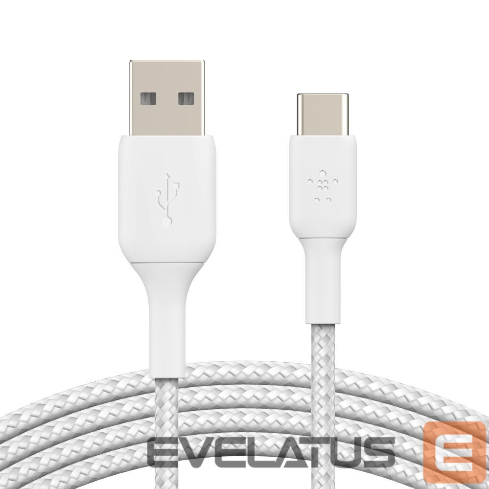 Kaabel Belkin BOOST CHARGE USB-A to USB-C Cable, Braided, 2M White