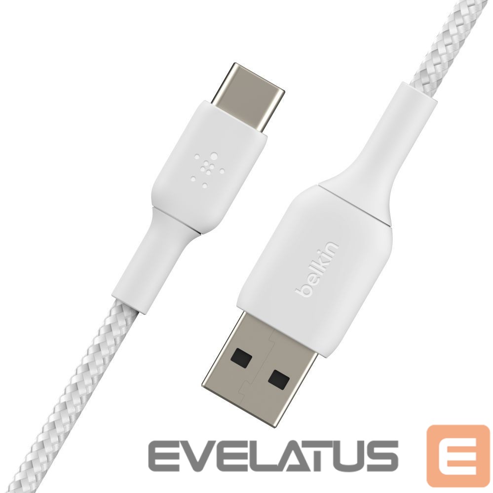 Kaabel Belkin BOOST CHARGE USB-A to USB-C Cable, Braided, 2M White