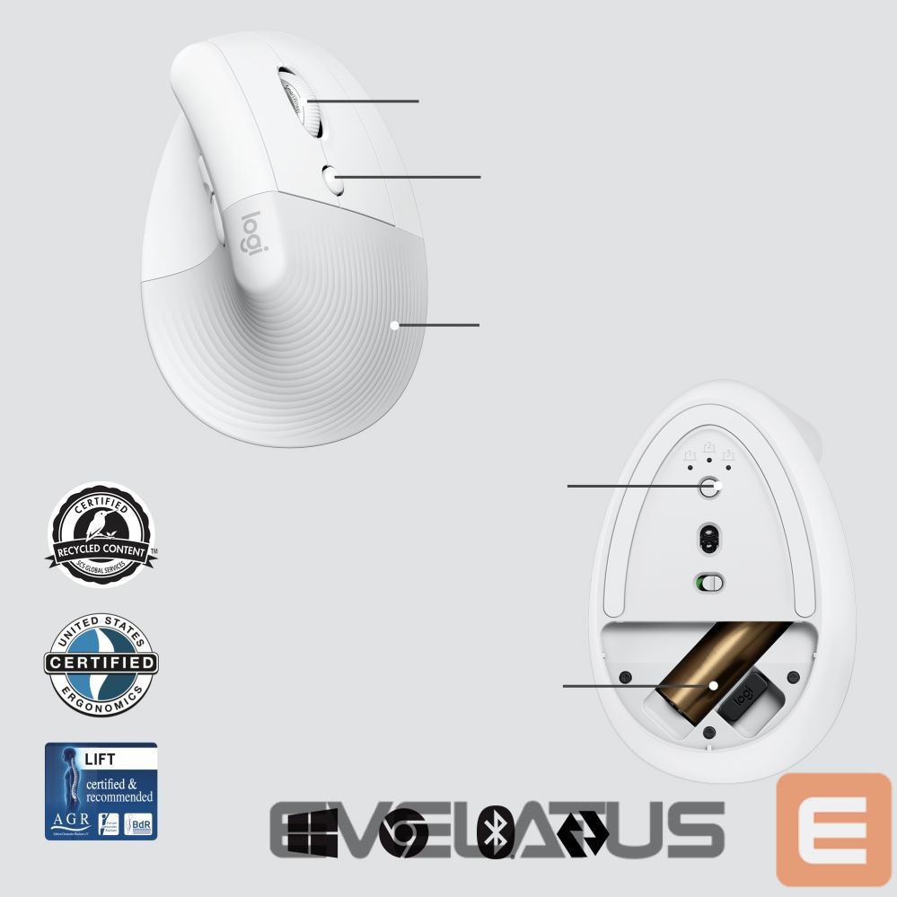 Arvutitarvikud Logitech LOGI LIFT FOR BUSINESS - OFF-WHITE