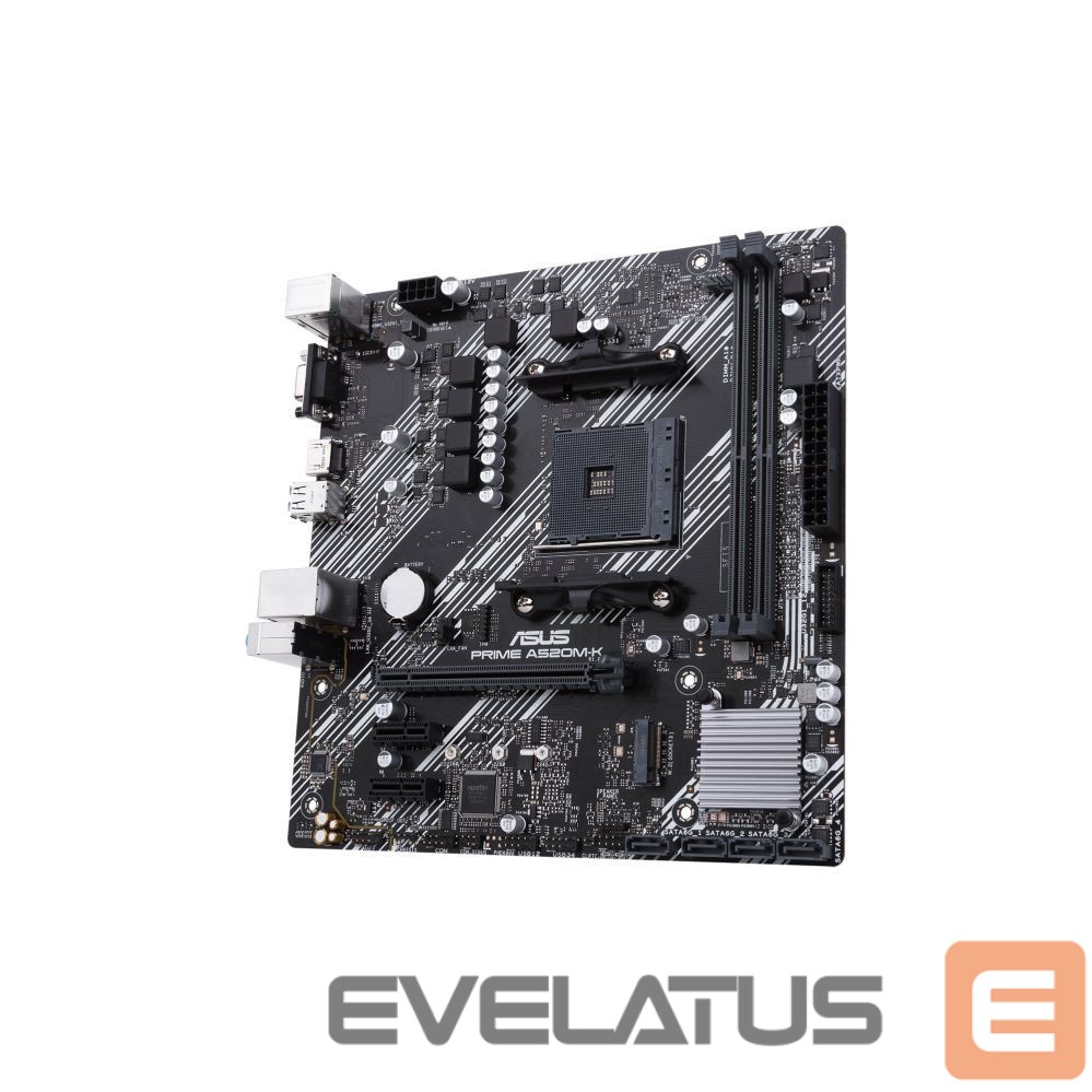 Motherboard for Intel processors Asus PRIME A520M-K Processor family AMD, Processor socket AM4, DDR4, Memory slots 2, Supported hard disk drive interfaces M.2, SATA, Number of SATA connectors 4, Chipset AMD A, Micro ATX