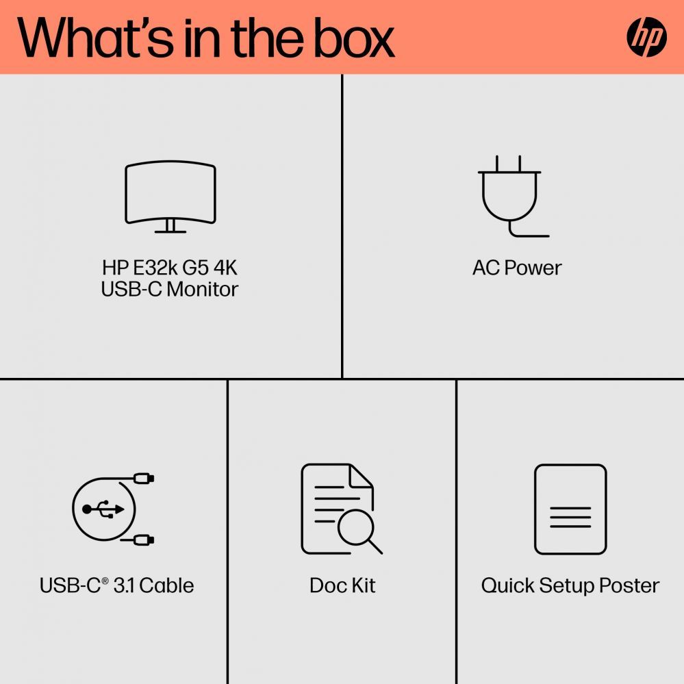 Monitorid HP HP E32k G5 USB-C 31.5i 4K Monitor