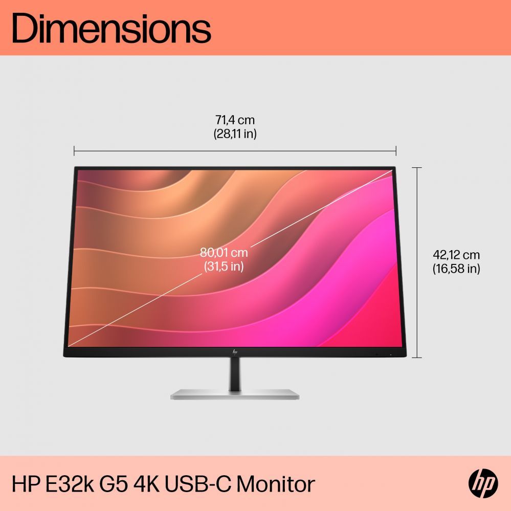 Monitorid HP HP E32k G5 USB-C 31.5i 4K Monitor