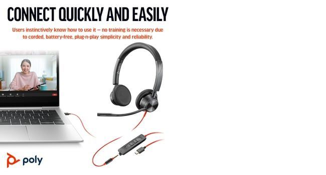 Arvutitarvikud HP HP Poly BW 3325 -M USB-C HS +USB-C/A