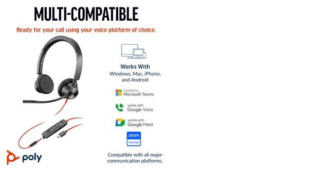 Arvutitarvikud HP HP Poly BW 3325 -M USB-C HS +USB-C/A